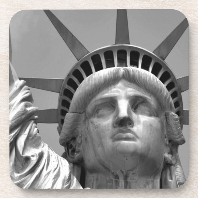 Black & White Statue of Liberty New York Coaster (Front)