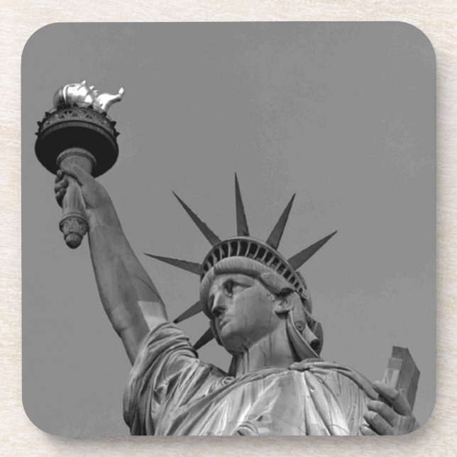 Black & White Statue of Liberty New York Coaster (Front)