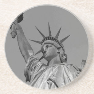 Black & White Statue of Liberty New York Coaster