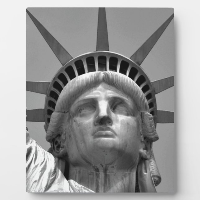 Black & White Statue of Liberty New York Plaque (Front)