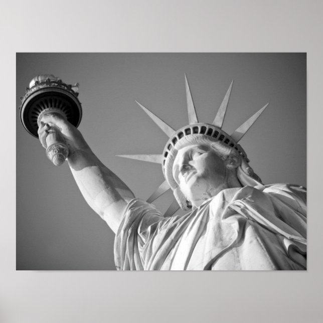 Black & White Statue of Liberty New York Poster (Front)