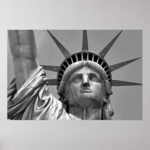 Black & White Statue of Liberty New York Poster