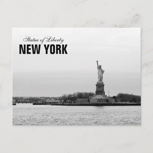 Black White Statue of Liberty - NY New York Postcard (Front)