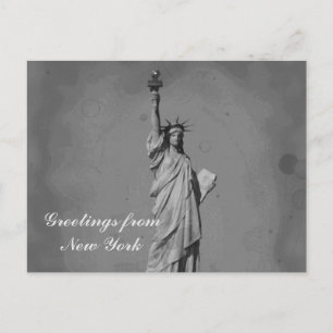 Black & White Statue of Liberty NYC New York City Postcard