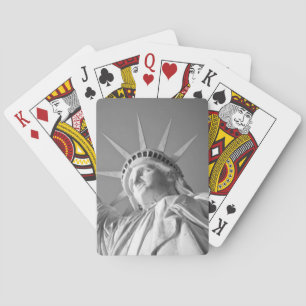 Black White Statue of Liberty Playing Cards