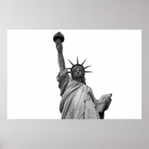 Black & White Statue of Liberty Poster