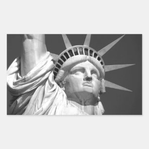 Black & White Statue of Liberty Rectangular Sticker