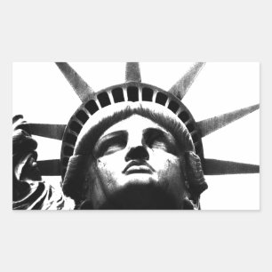 Black & White Statue of Liberty Rectangular Sticker