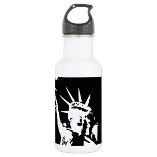 Black & White Statue of Liberty Silhouette 532 Ml Water Bottle