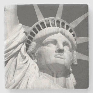 Black & White Statue of Liberty Stone Coaster