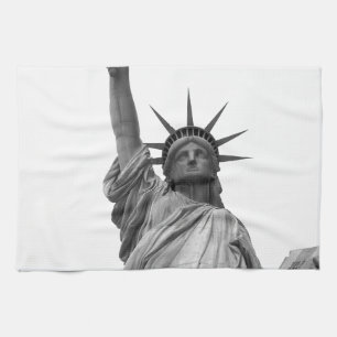 Black & White Statue of Liberty Tea Towel