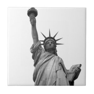 Black & White Statue of Liberty Tile