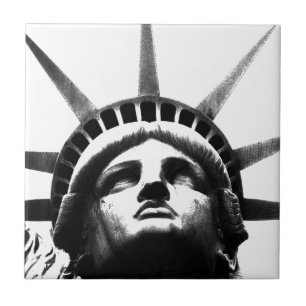 Black & White Statue of Liberty Tile