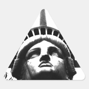 Black & White Statue of Liberty Triangle Sticker