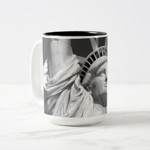 Black & White Statue of Liberty Two-Tone Coffee Mug