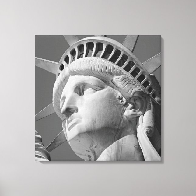 Black & White Statue of Liberty Wrapped Canvas (Front)