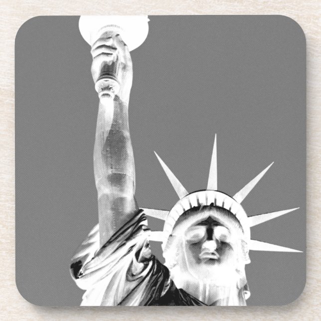 Black & White Statueof Liberty New York City Coaster (Front)