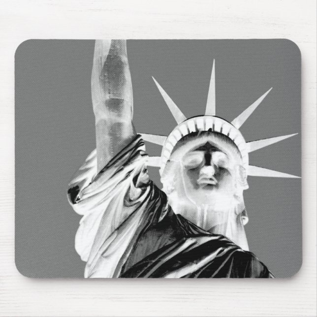 Black & White Statueof Liberty New York City Mouse Mat (Front)