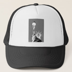 Black & White Statueof Liberty New York City Trucker Hat