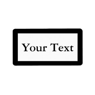 Black & White Stickers or Labels w/ Custom Text