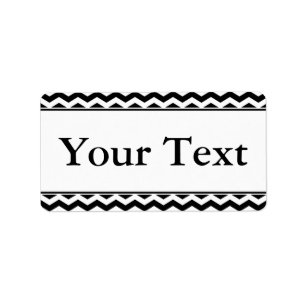 Black & White Stickers or Labels w/ Custom Text