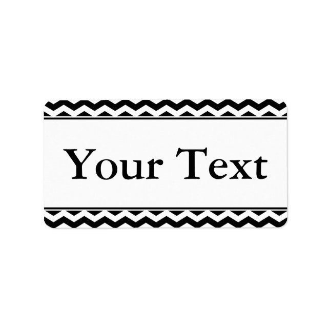 Black & White Stickers or Labels w/ Custom Text (Front)