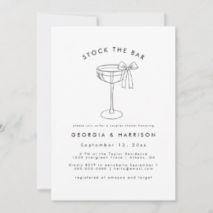 Black White Stock The Bar Shower Invitation