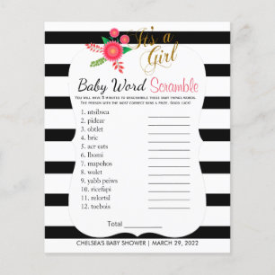 Black & White Stripe - Baby Girl - Scramble Flyer