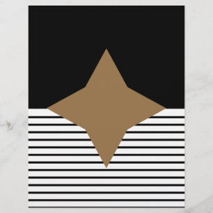Black White Stripe & Brown Diamond Scrapbook Paper