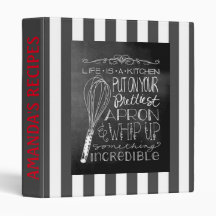 Black & White Stripe Chalkboard Style Recipe