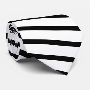 BLACK- WHITE-STRIPE --CHANGEABLE BACKGROUND COLOR TIE