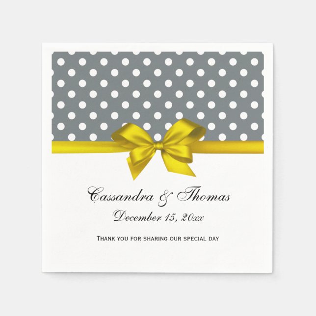 Black White Stripe Damask Blue Ribbon Napkin (Front)