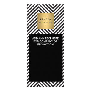Black White Stripe Gold Minimalist Modern Rack Card