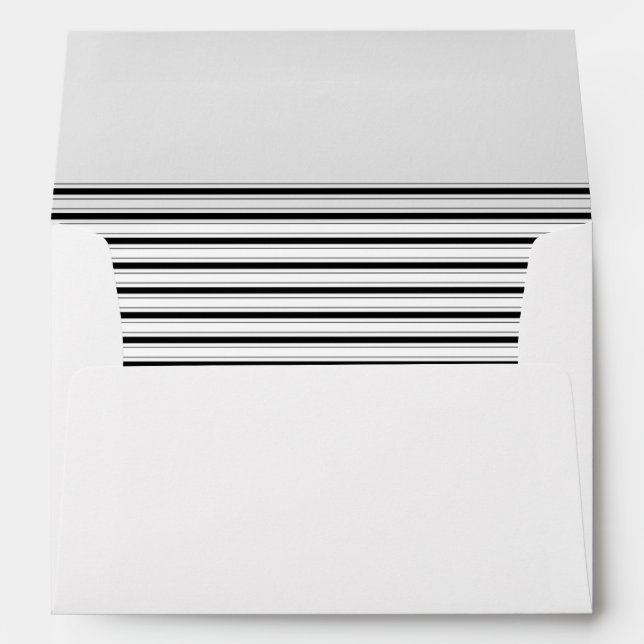 Black & White Stripe Lined Envelope (Back (Bottom))