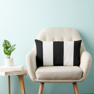 Black White Stripe Lumbar Cushion