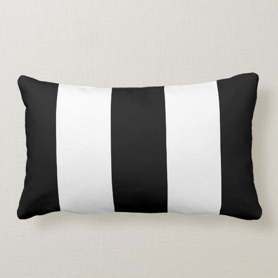 Black White Stripe Lumbar Cushion Zazzle Co Uk