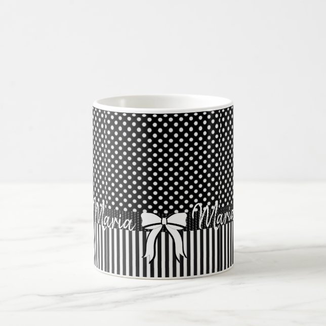 Black White Stripe Mug (Center)