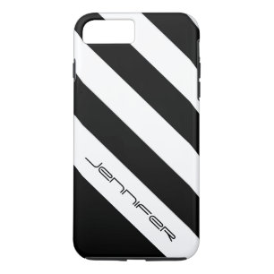 Black & White Stripe, Personalised, Trendy and Fun iPhone 8 Plus/7 Plus Case