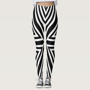 Black White Stripe Yoga Pants Pattern Leggings