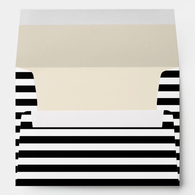Black & White Striped A7 Greeting Card Envelope (Back (Bottom))