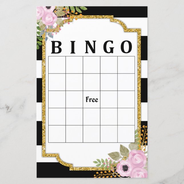 Black White Striped bingo game (Front)