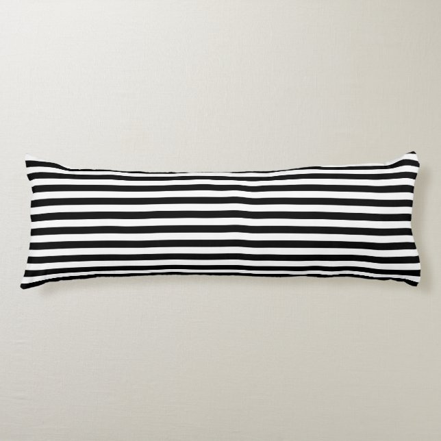 Black & White Striped Body Cushion (Front)