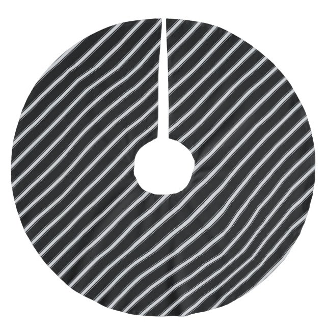 Black & White Striped - Christmas Tree Skirt (Front)