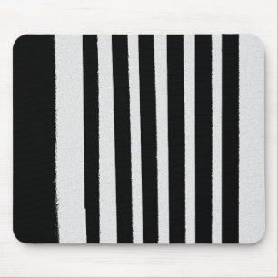Black & White Striped Cool Simple Patterns Mouse Mat