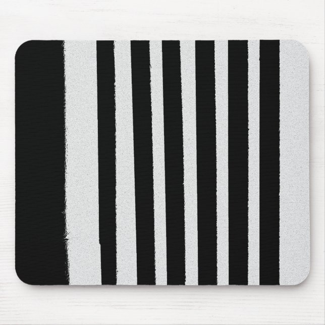 Black & White Striped Cool Simple Patterns Mouse Mat (Front)