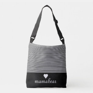 Black & White Striped Crossbody Bag