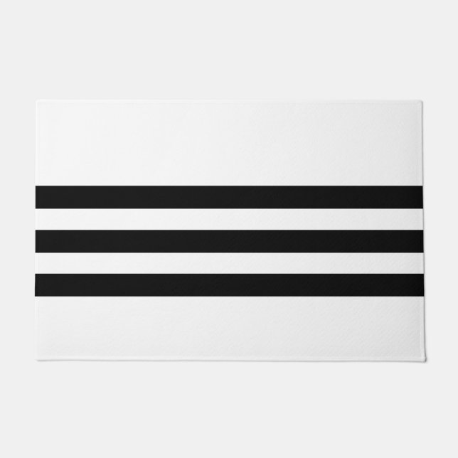 Black & White Striped Doormat (Front)
