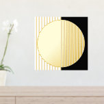 Black White Striped Half Circles Fusion Art Gold Foil Prints<br><div class="desc">Beautiful contemporary black, white, and real gold foil coloured geometric stripes, circle and half circles pattern. Elegant, stylish, and eclectic minimalism design for the artistic interior designer, the artsy décor decorator, the popular hip trendsetter, the vintage retro art style, or the abstract digital geometric motif lover. Match this design with...</div>