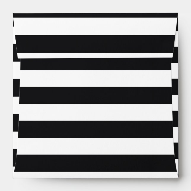 Black & White Striped Invitation Envelope (Back (Top Flap))