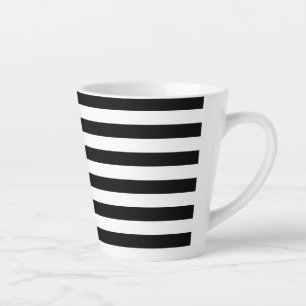 Black & white striped latte mug